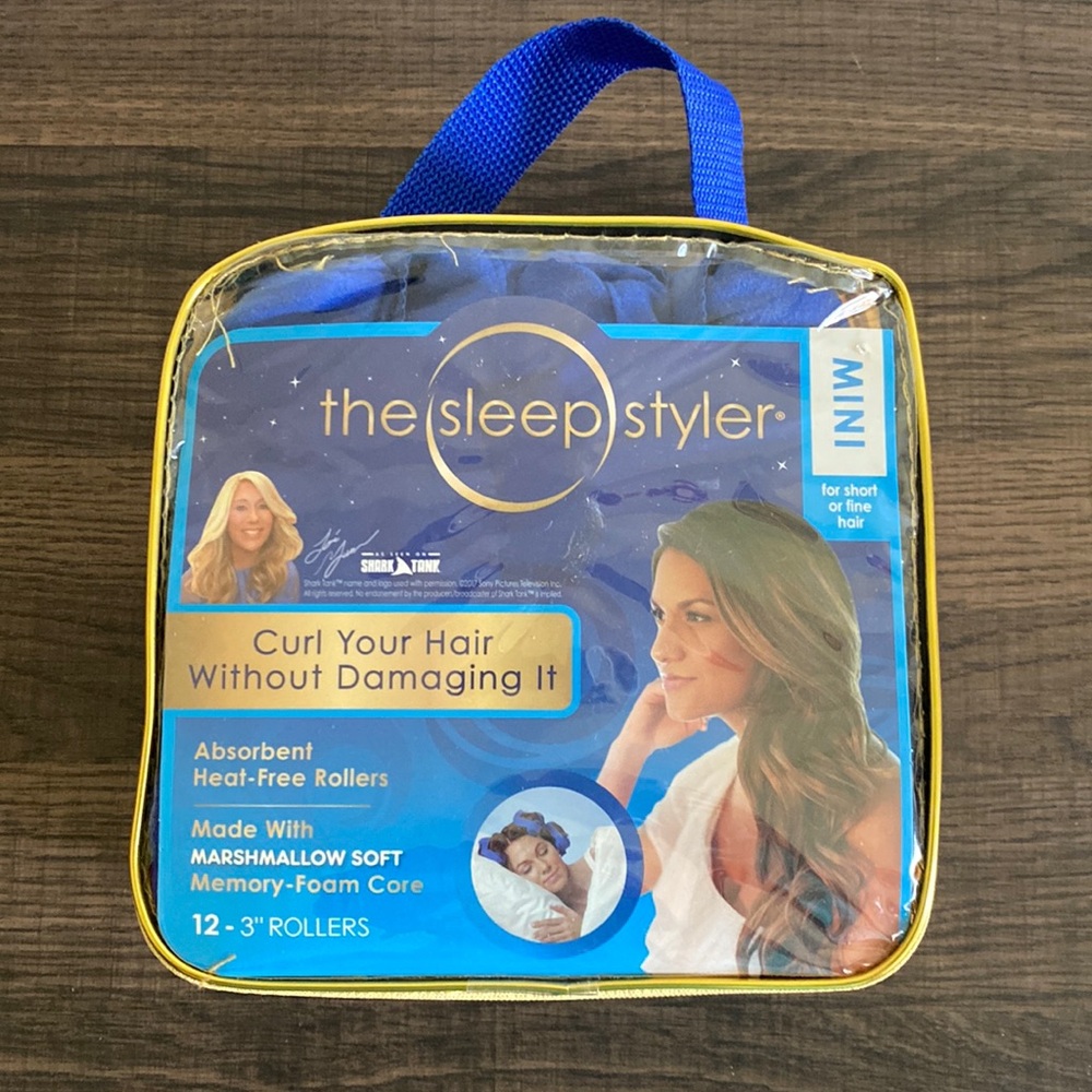 NEW The Sleep Styler Heat-Free Mini Night Curlers Short Fine Hair 12- 3" Rollers